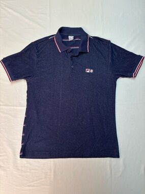 Retro Vintage Heritage Fila Tennis Terry Velour Polo - Size Men M
